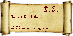 Miron Darinka névjegykártya
